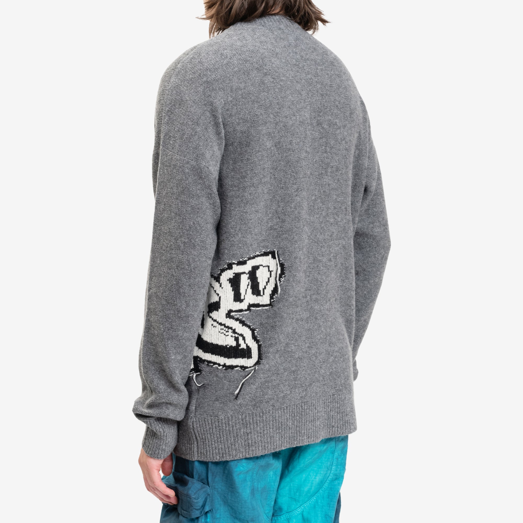 Off - White Graff Chunky Knit Sweater Medium Grey - 4