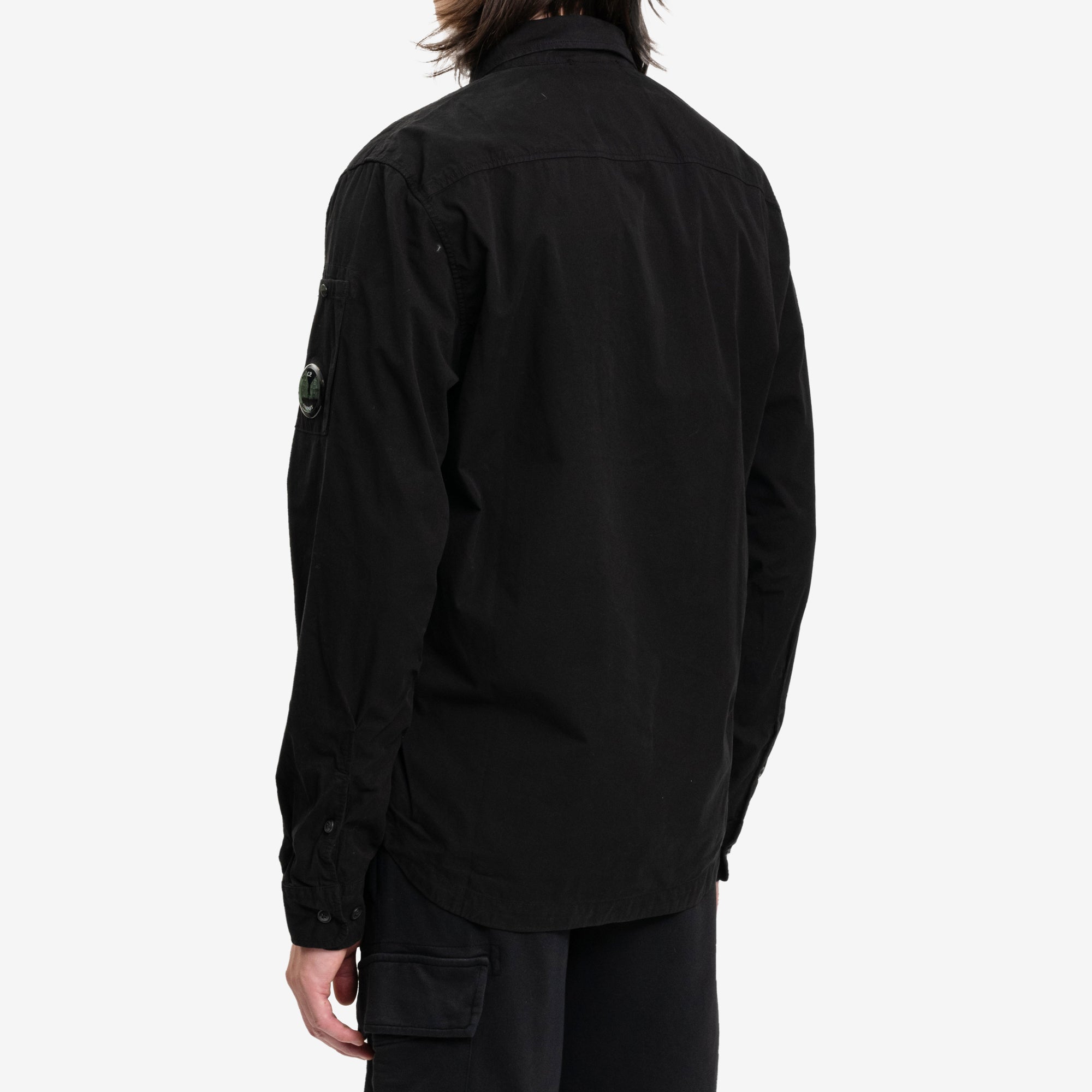 C.P. Company Gabardine LS Zip Shirt Black - 4