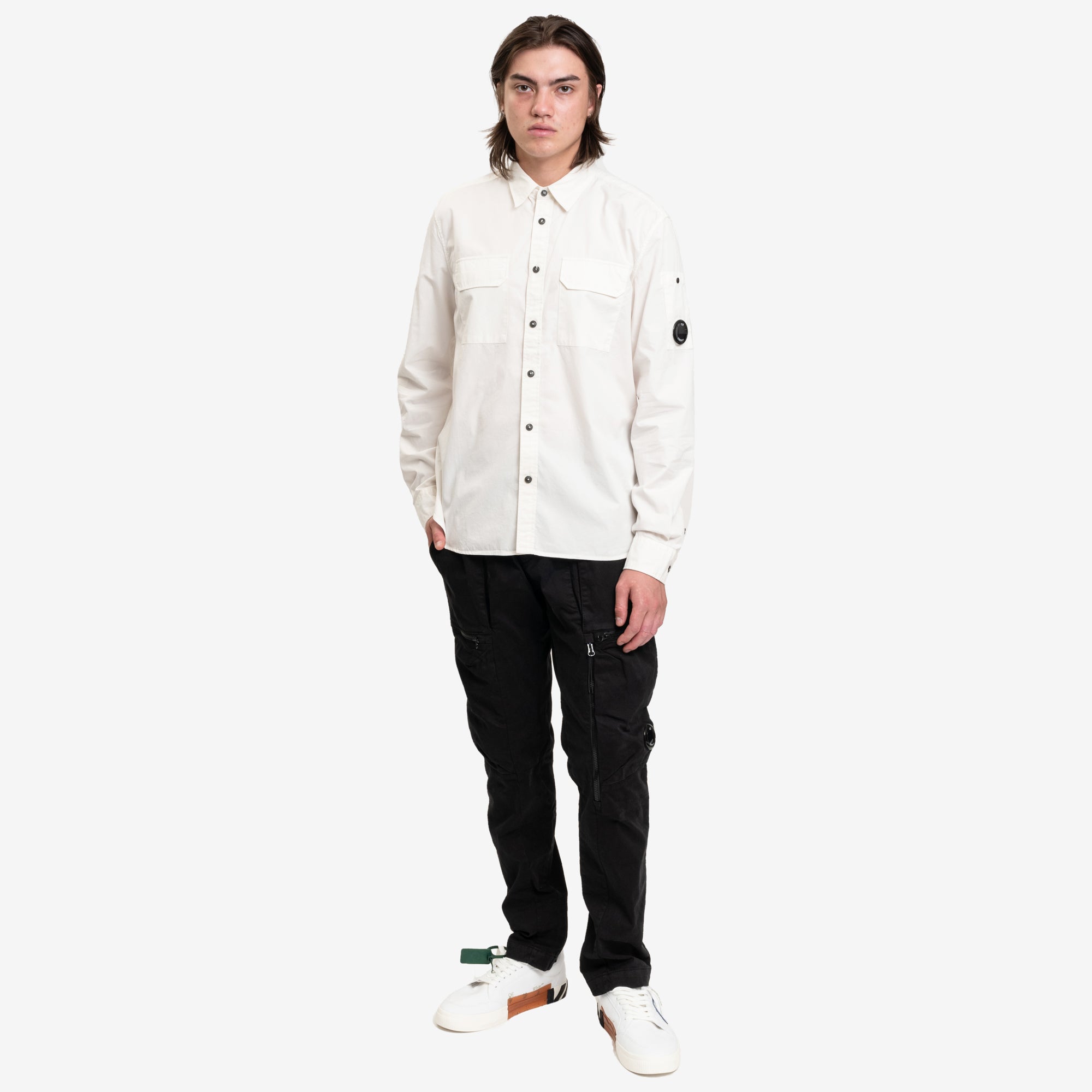 C.P. Company Gabardine LS Shirt Gauze White - 2