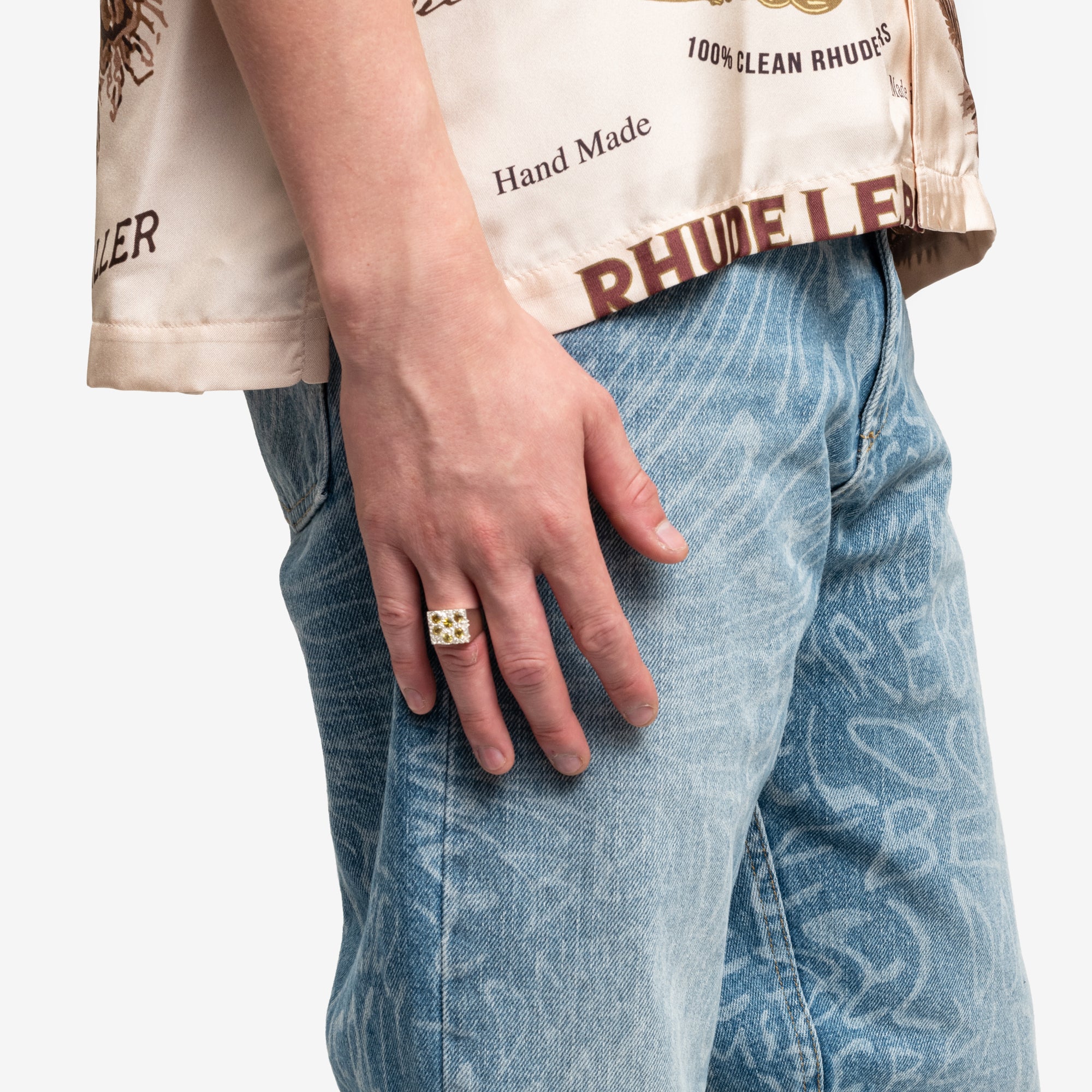 Bleue Burnham Rose Garden Signet Yellow Ring Silver - 2