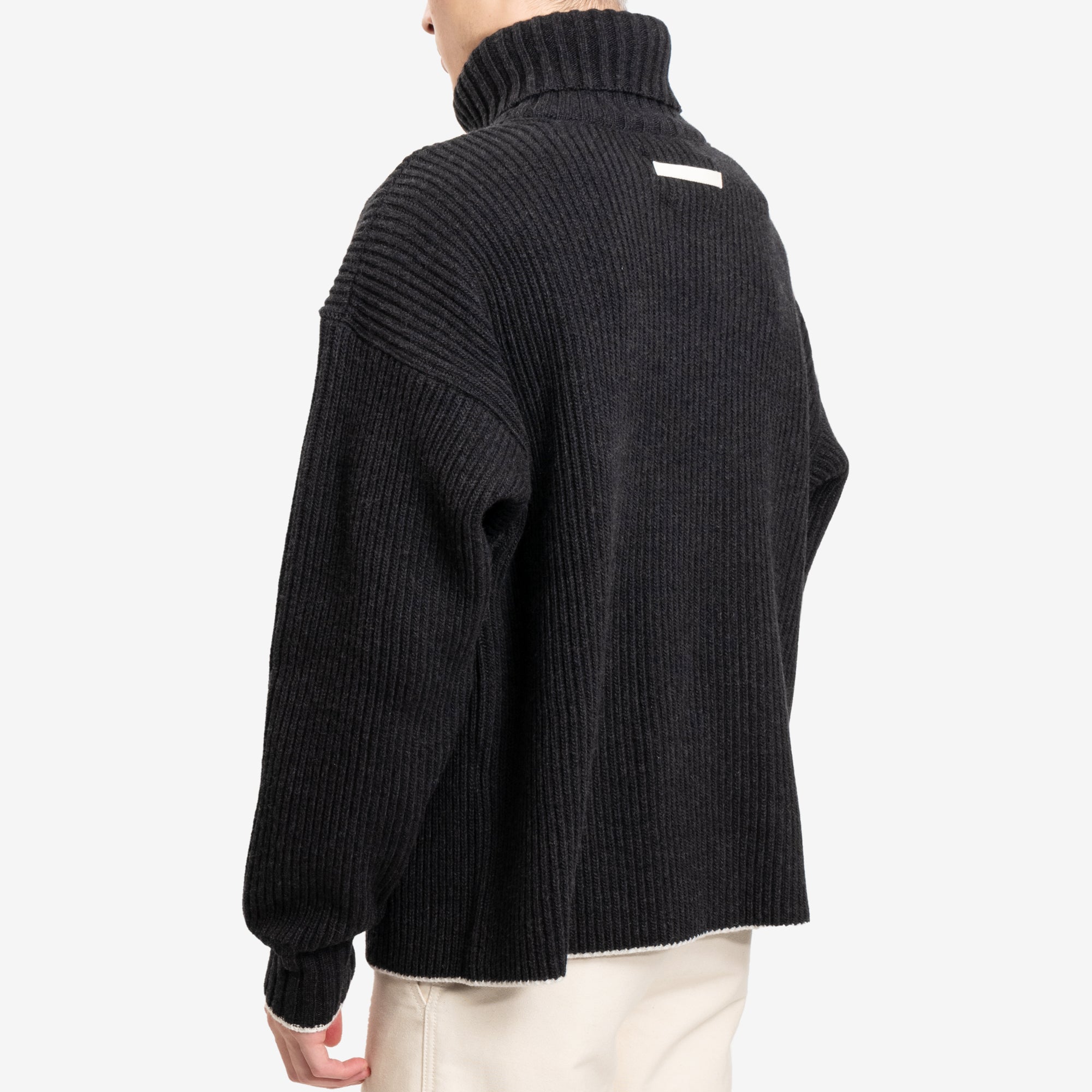 Uniforme Roll Neck Wool Cashmere Sweater Anthracite - 4