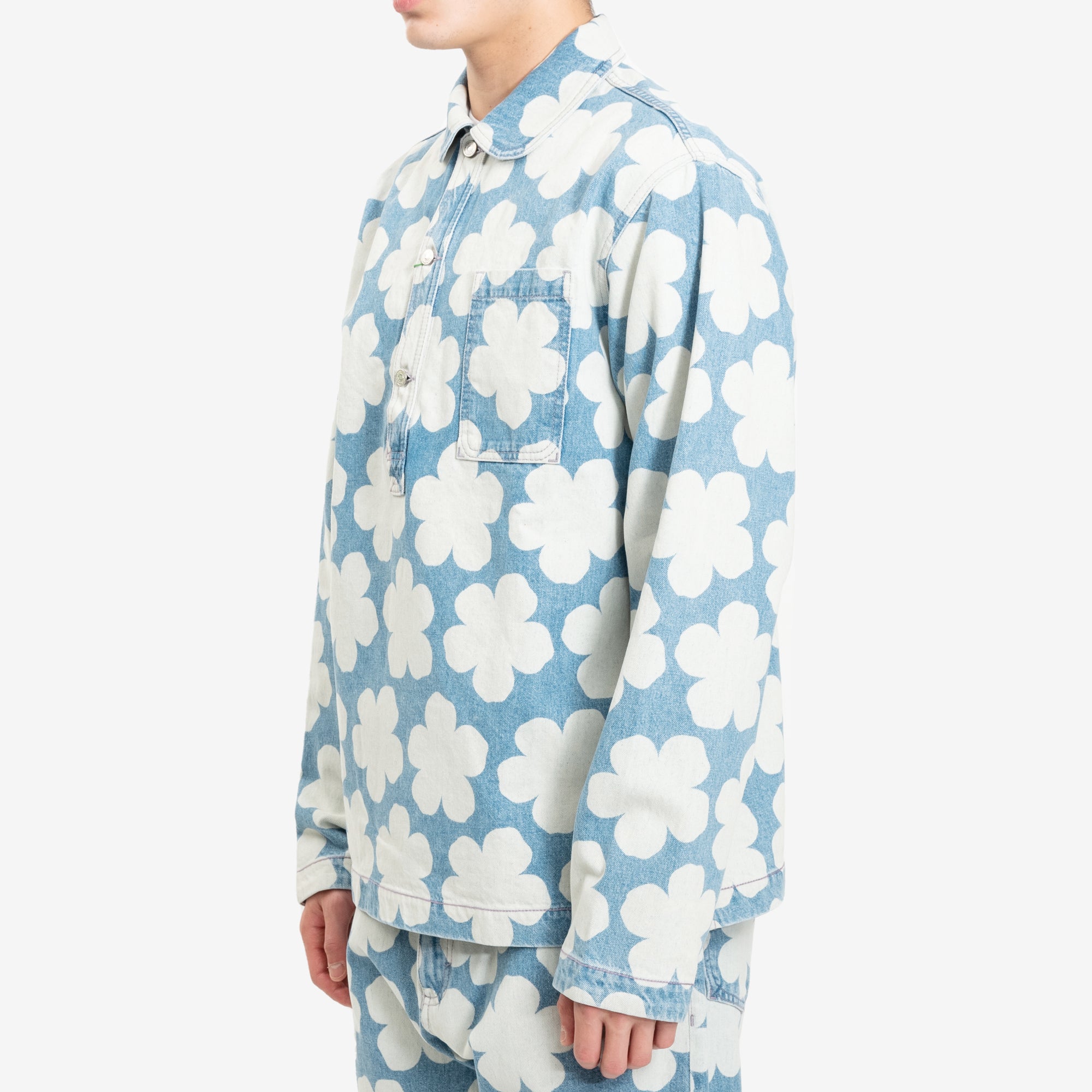 Kenzo Hana Dots Denim Overshirt Light Blue - 3