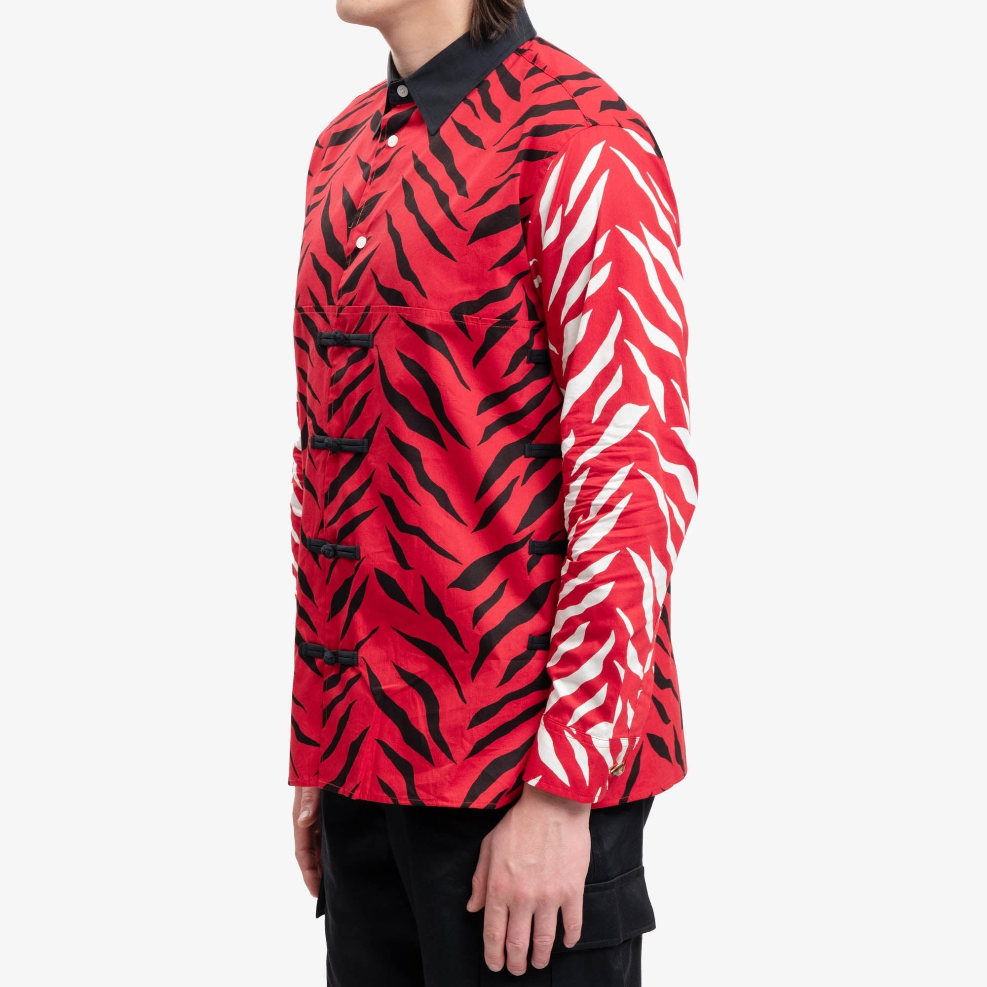 CLOT Button Up Chinese Shirt Red - 3