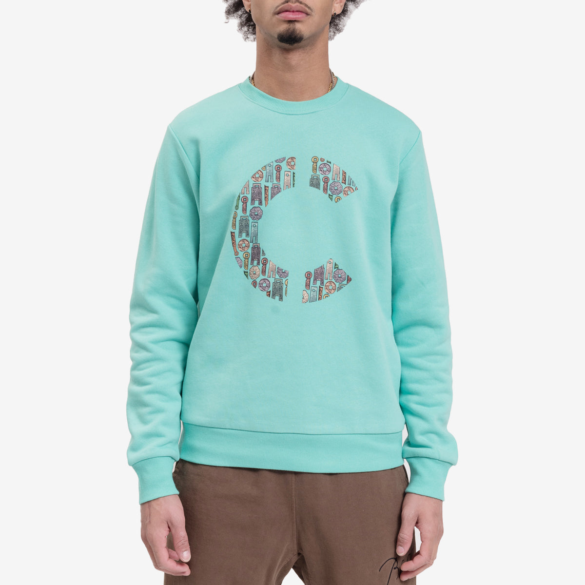 Men CLOT Sweater Coins C Sweatshirt in Green