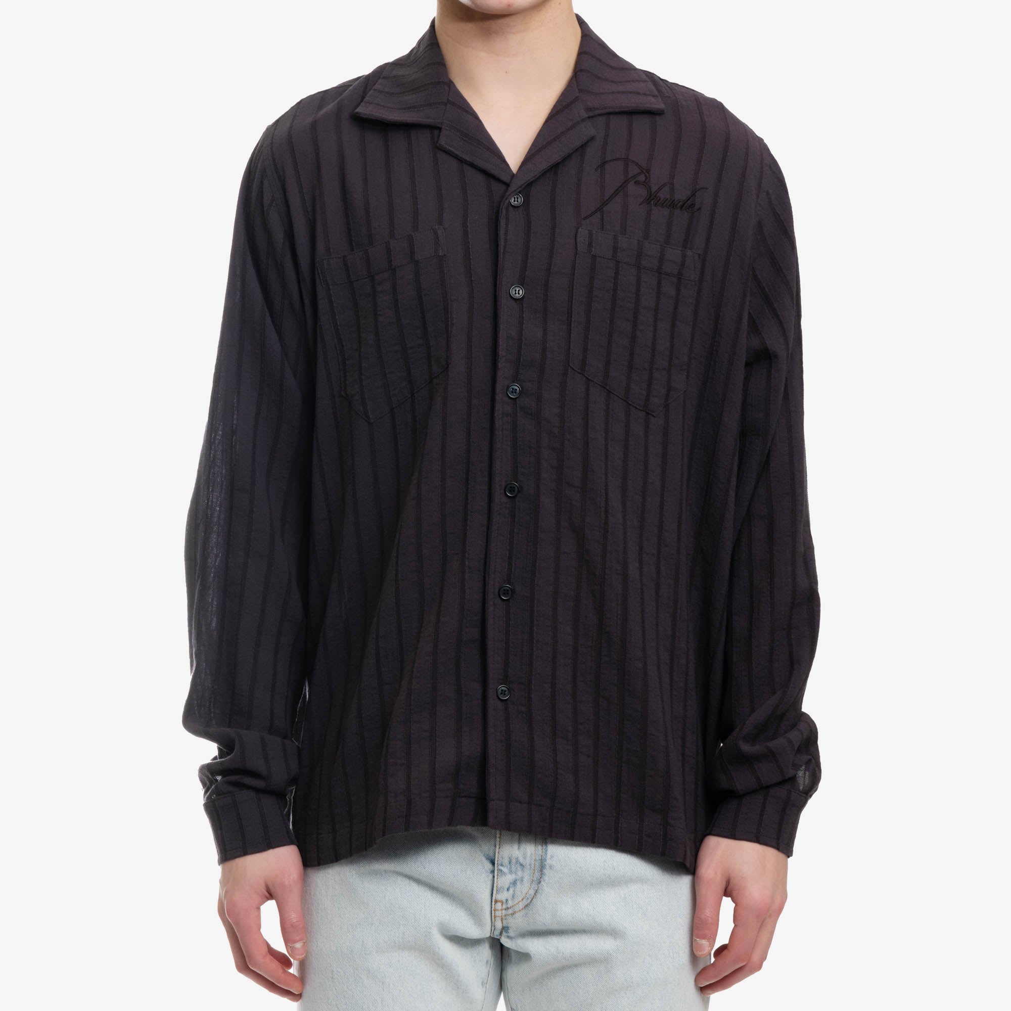 Rhude Slate Stripe Shirt Blue - 1