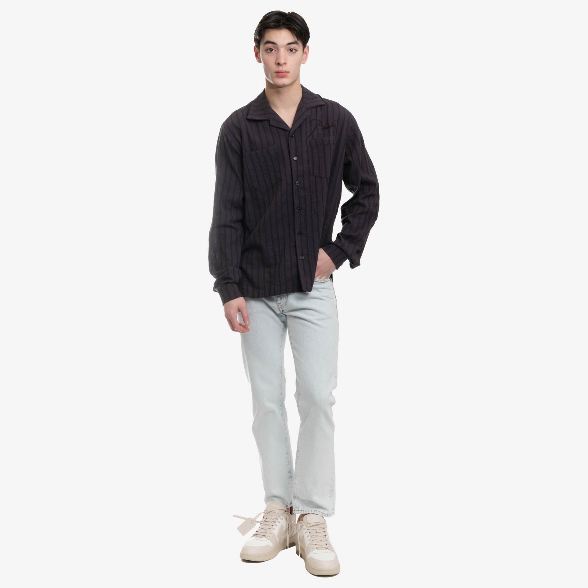 Rhude Slate Stripe Shirt Blue - 2