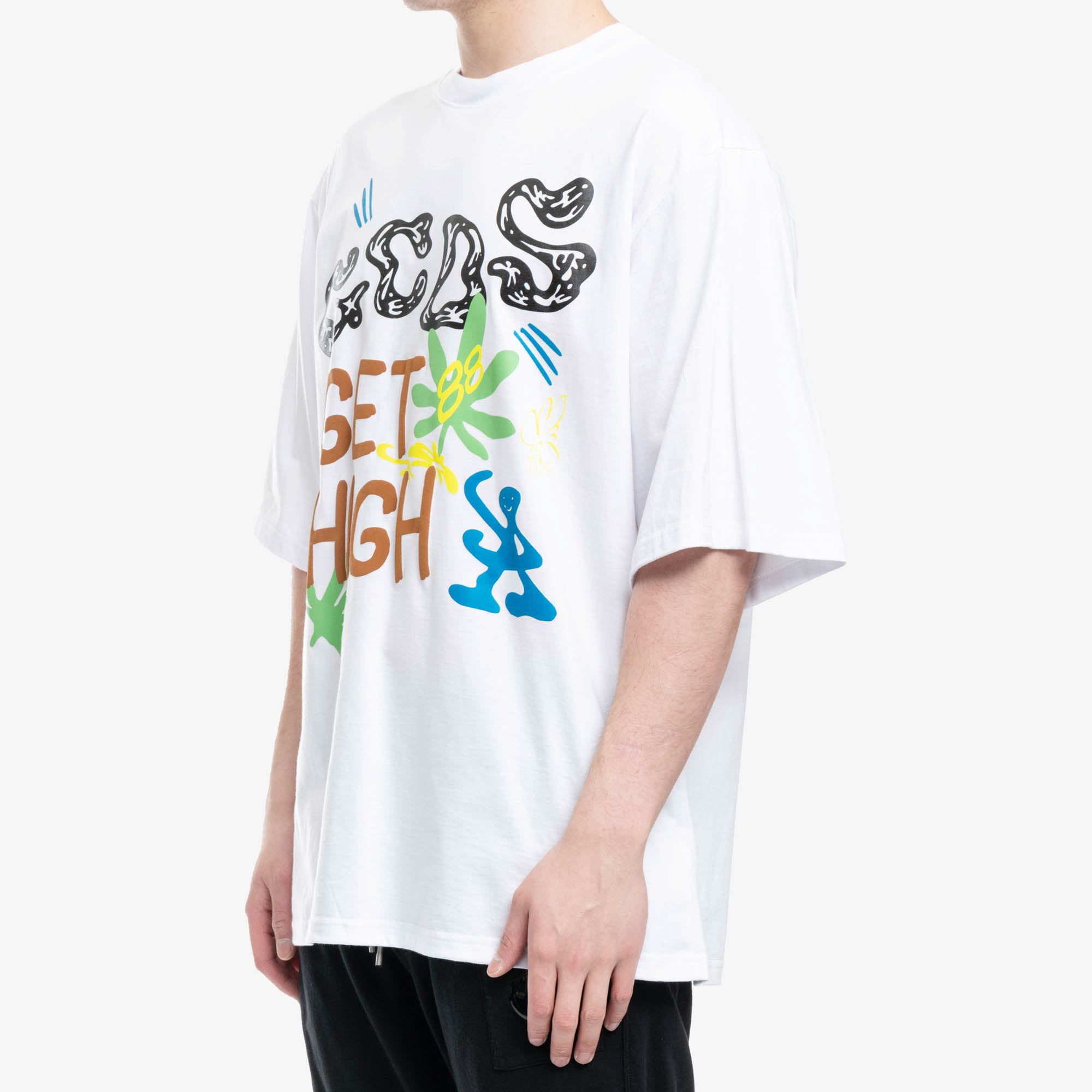 GCDS Get High Oversize Tee White - 3