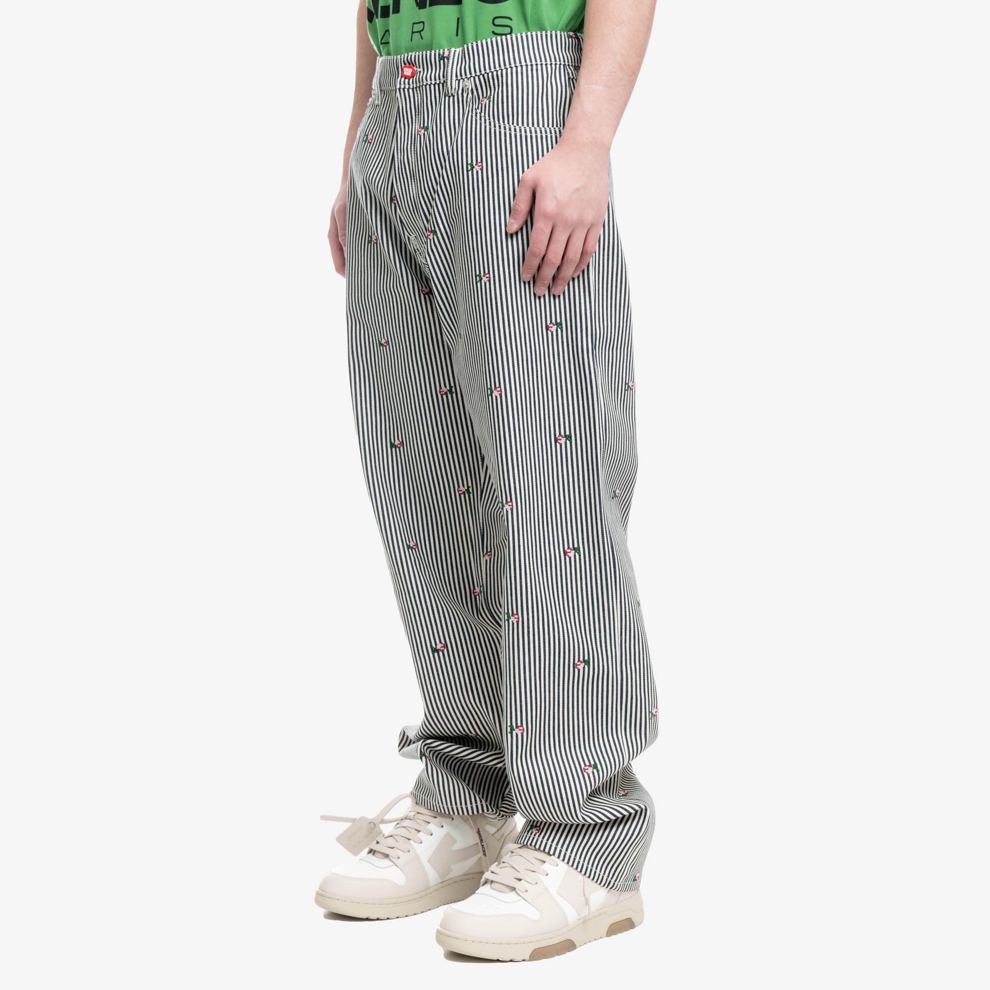 Kenzo Rinse Striped Suisen Relaxed Jeans Rinse Blue Denim - 3