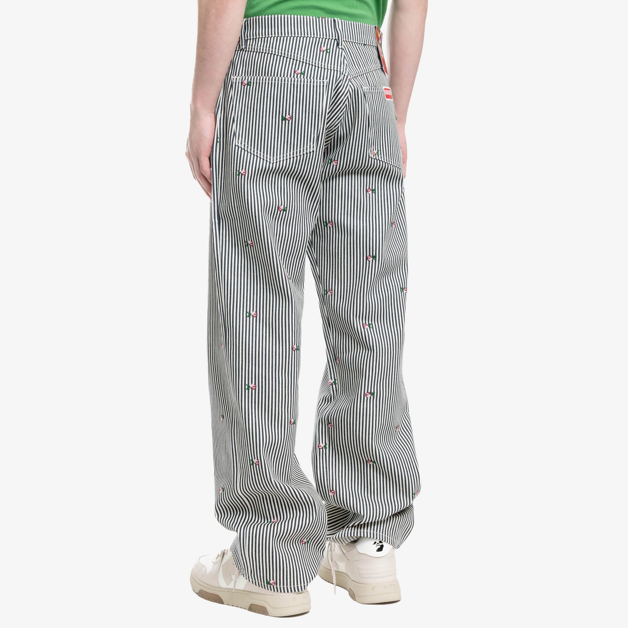 Kenzo Rinse Striped Suisen Relaxed Jeans Rinse Blue Denim - 4