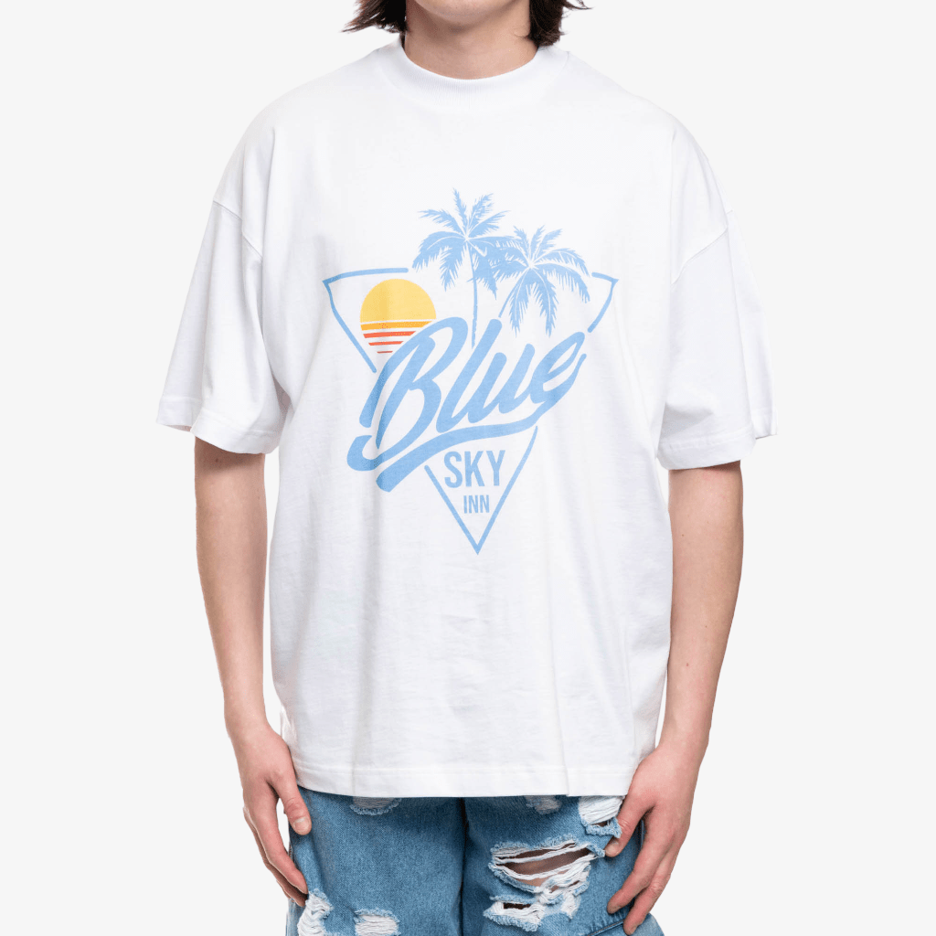 Blue Sky Inn Sunset Logo Tee White - 1