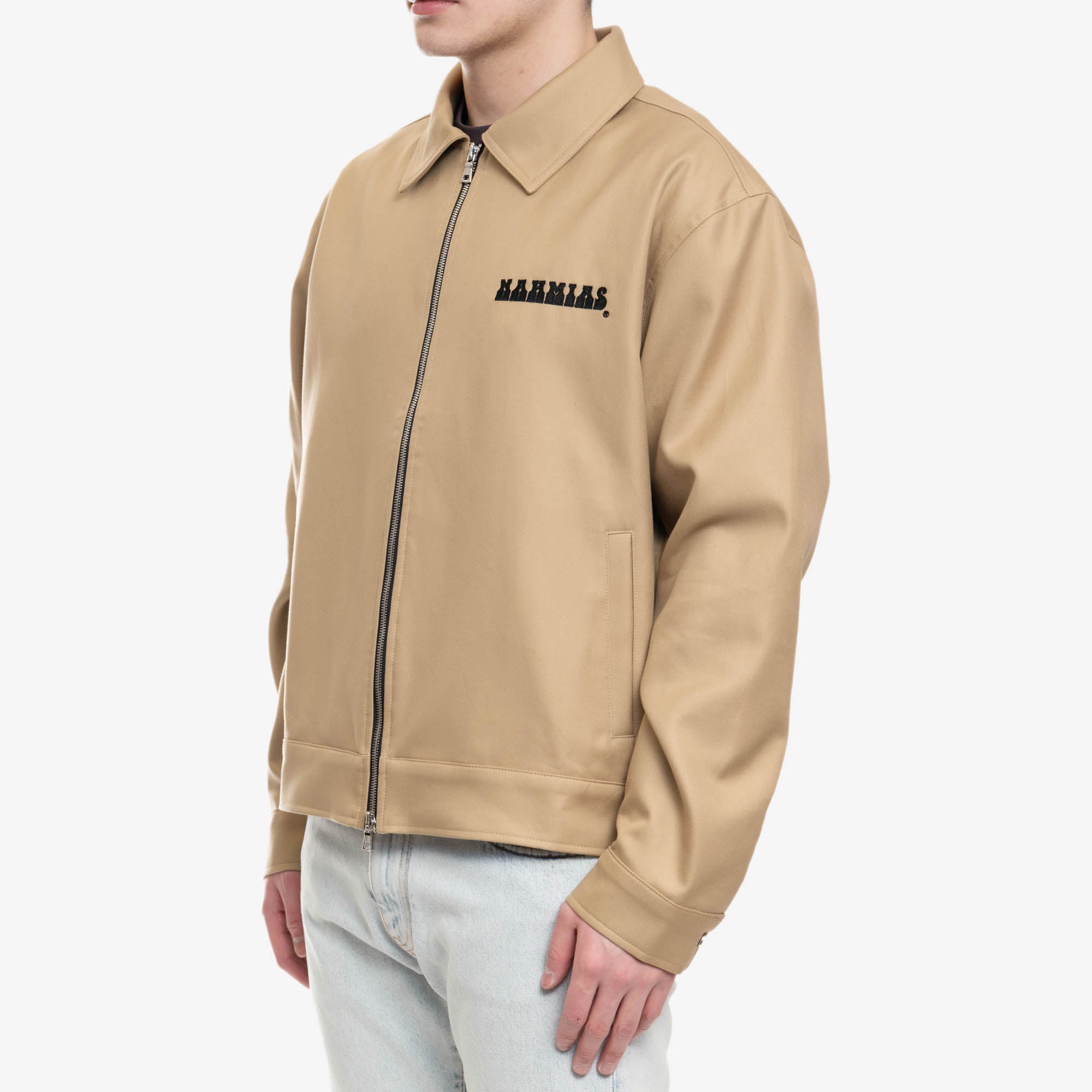 Nahmias Zip Up Worker Jacket Sand - 3