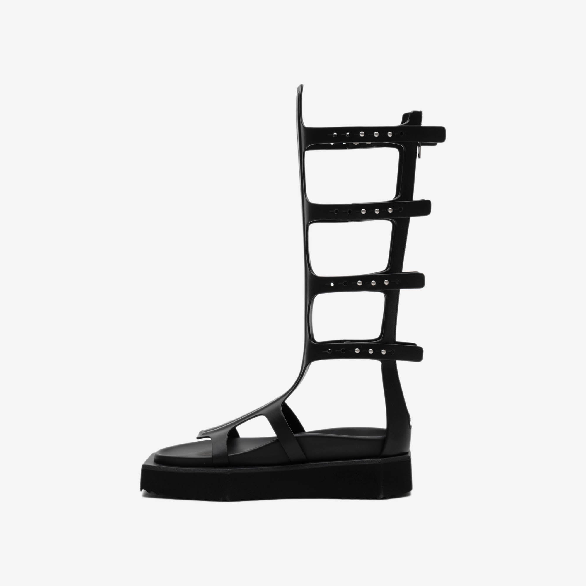 Rick Owens Womens EDFU Turbo Cyclops Spartan High Sandals Black - 5