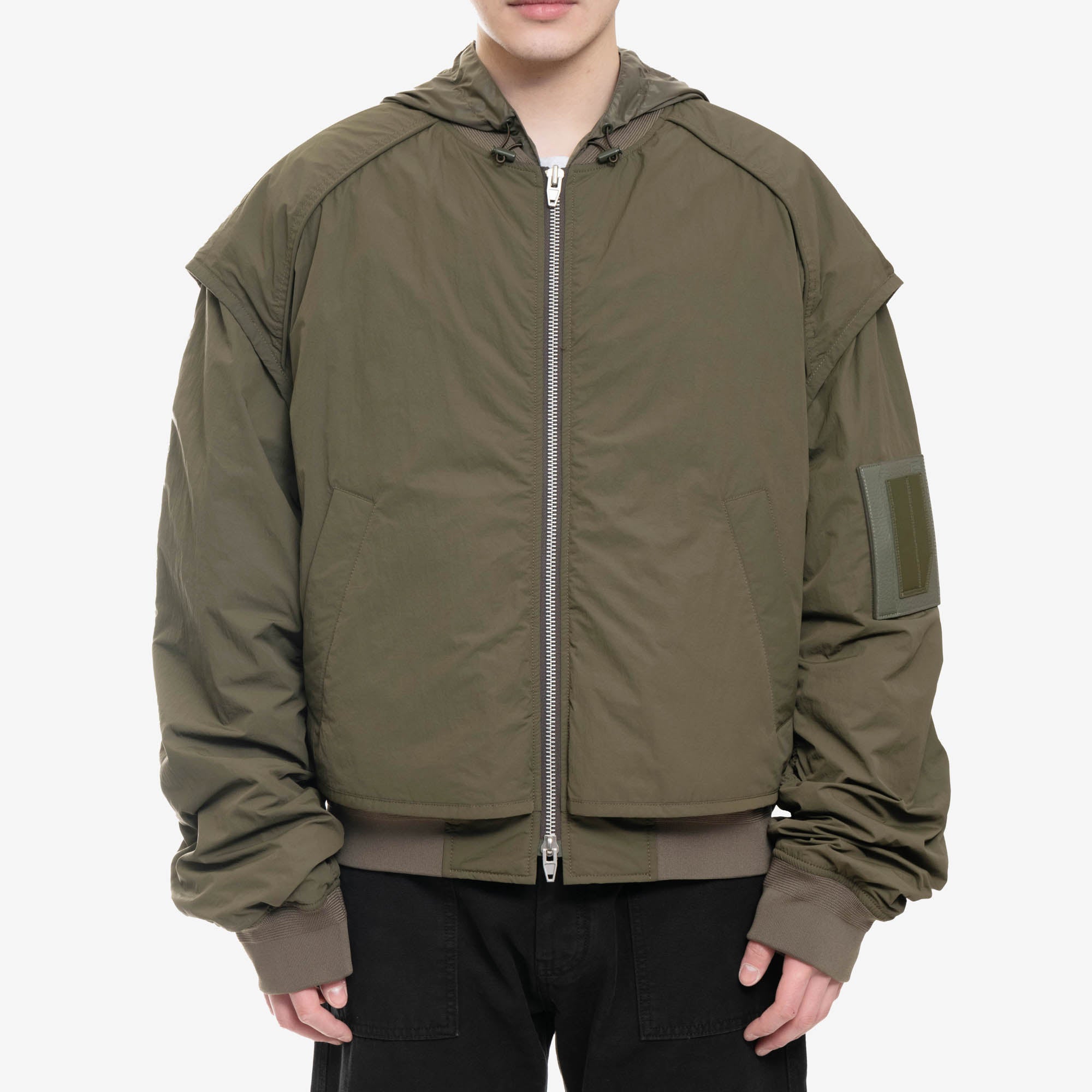 Juun.J Lightweight Hood Detach MA - 1 Jacket Military Green - 1
