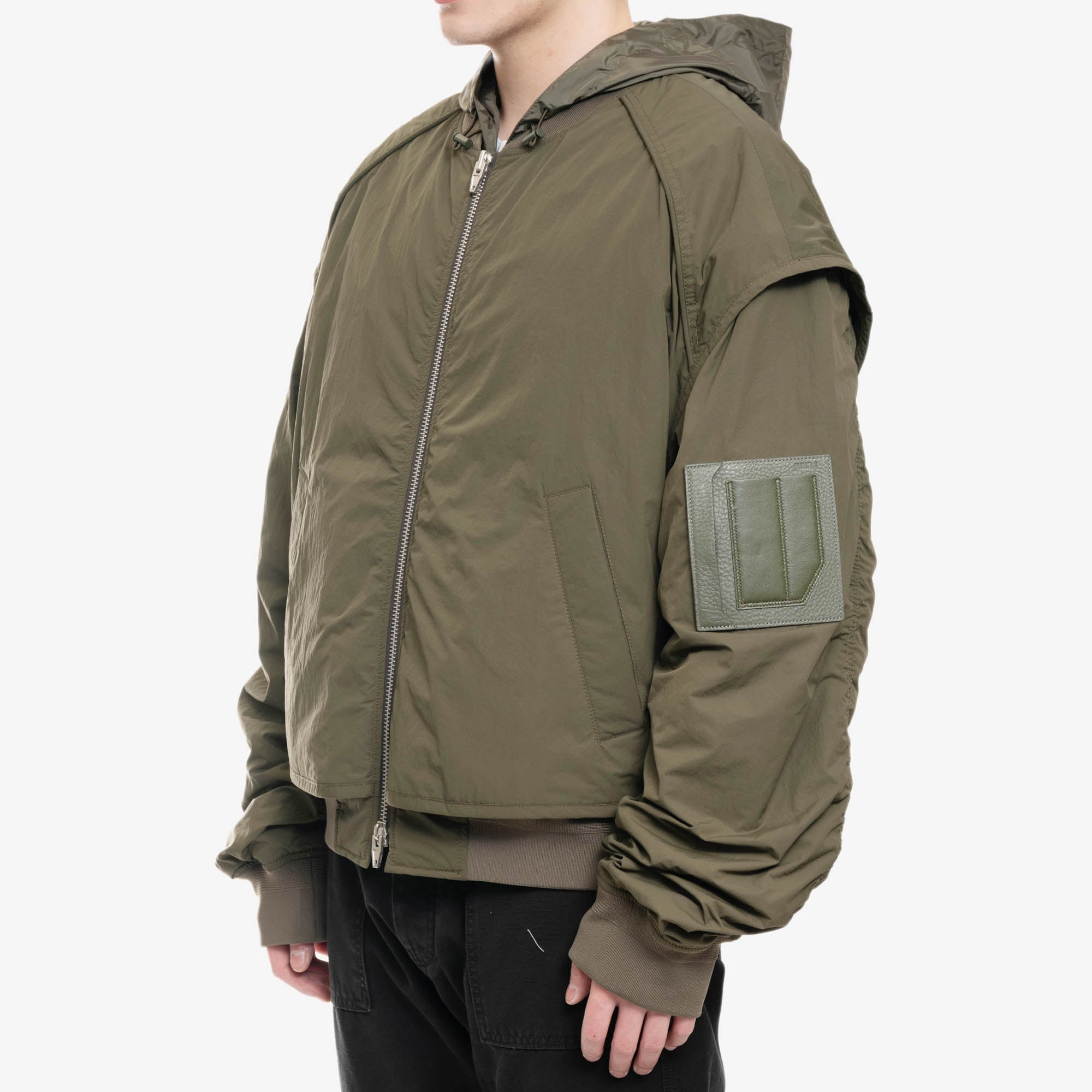 Juun.J Lightweight Hood Detach MA - 1 Jacket Military Green - 3