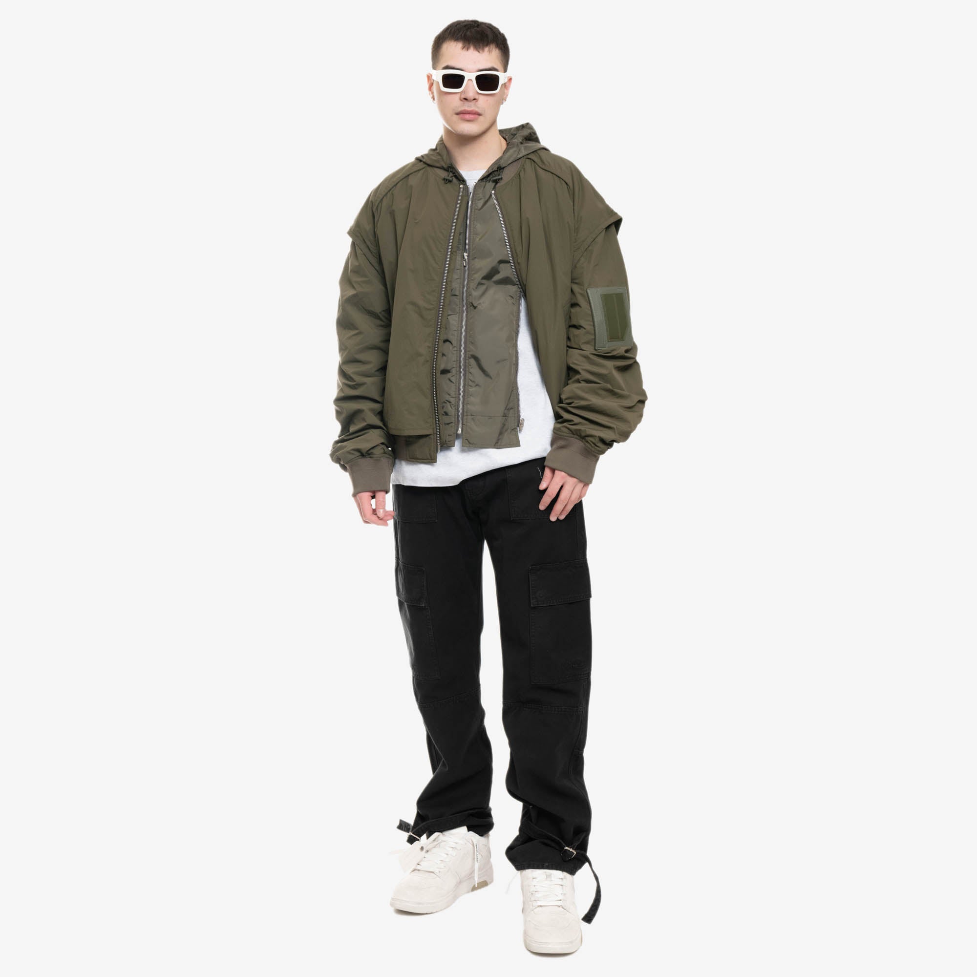 Juun.J Lightweight Hood Detach MA - 1 Jacket Military Green - 2