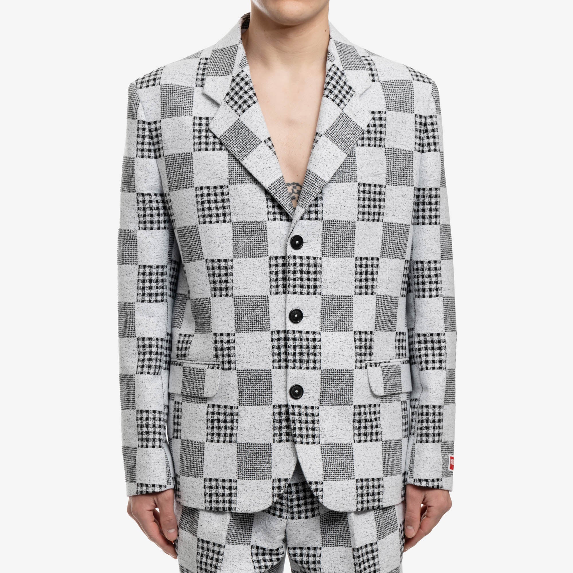 Kenzo Patchwork Jacquard Jacket Midnight Blue - 1