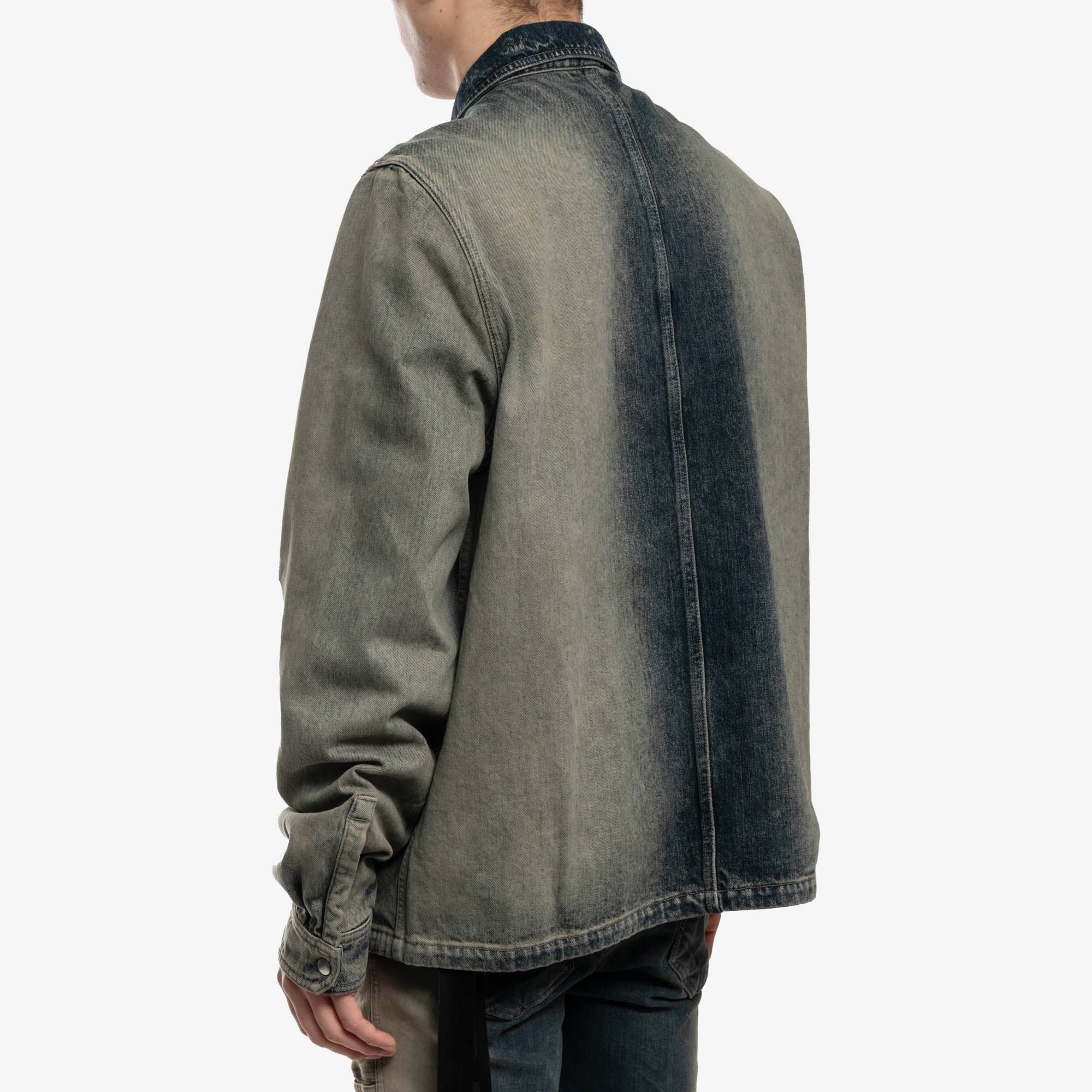 Rick Owens DRKSHDW EDFU Snapfront Denim Jacket Mineral Pearl - 4