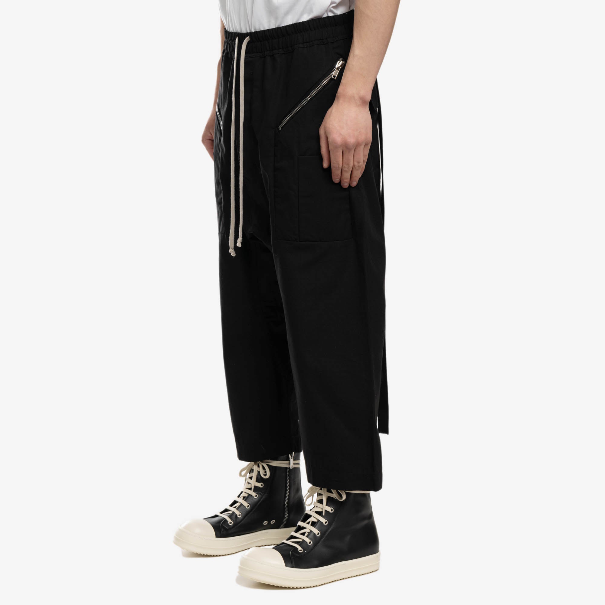 Rick Owens DRKSHDW EDFU Strobe Cargo Cropped Pants Black - 3