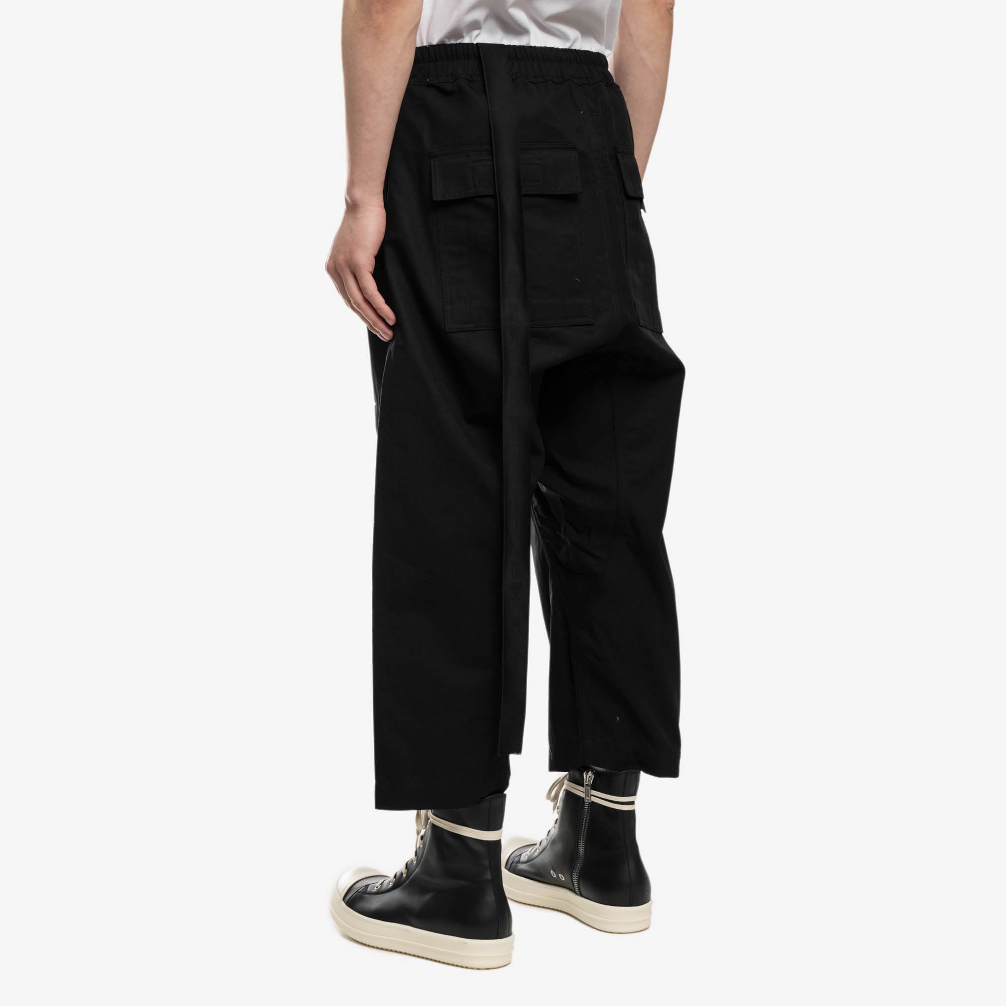 Rick Owens DRKSHDW EDFU Strobe Cargo Cropped Pants Black - 4