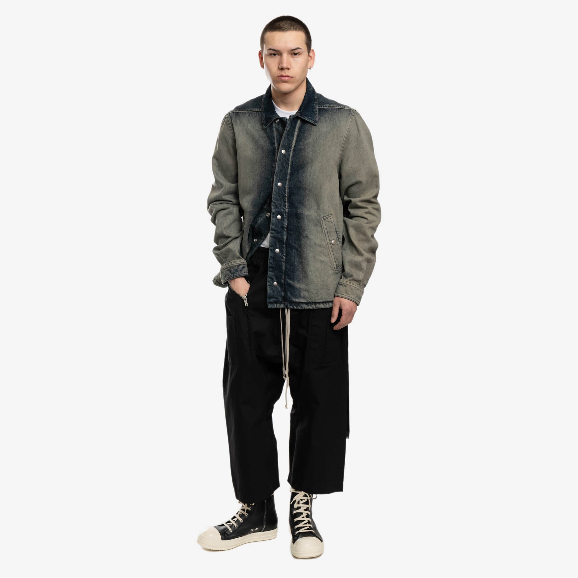 Rick Owens DRKSHDW EDFU Strobe Cargo Cropped Pants Black - 2
