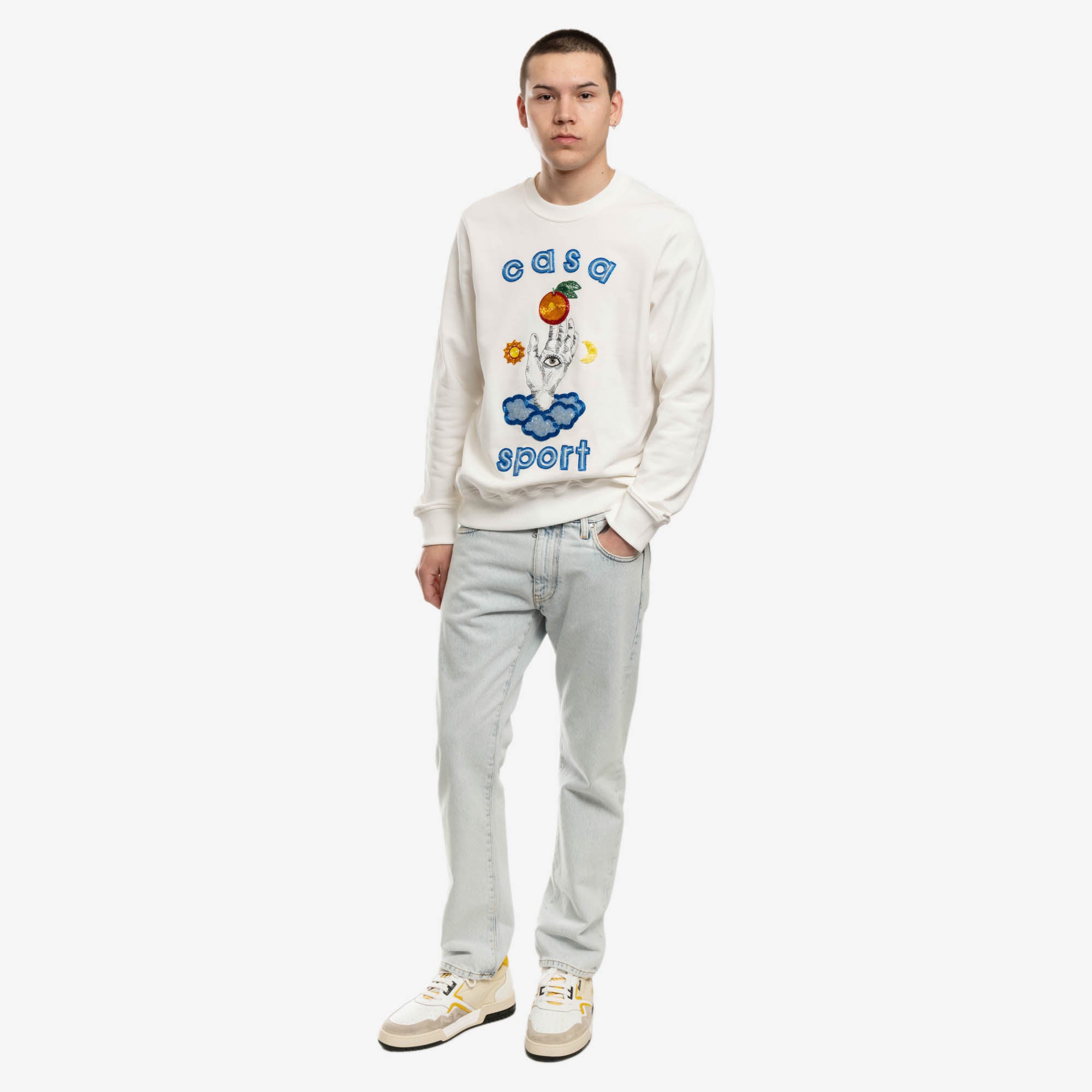 Casablanca Casa Talisman Beaded Sweatshirt Off White - 2