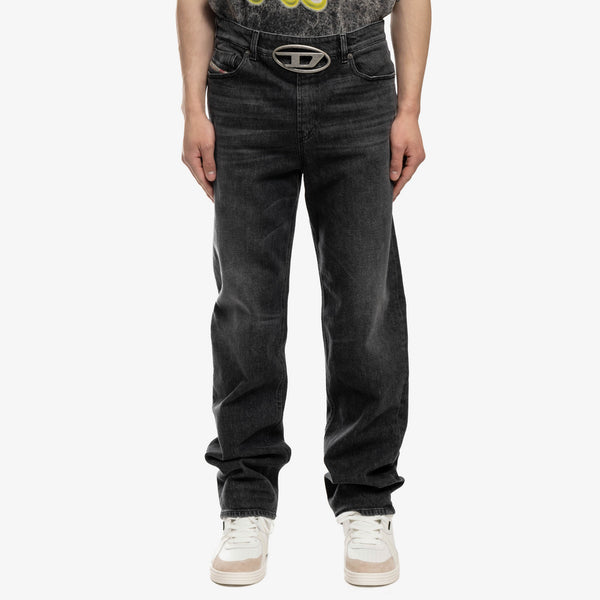 See Through Logo Buckle Jeans
