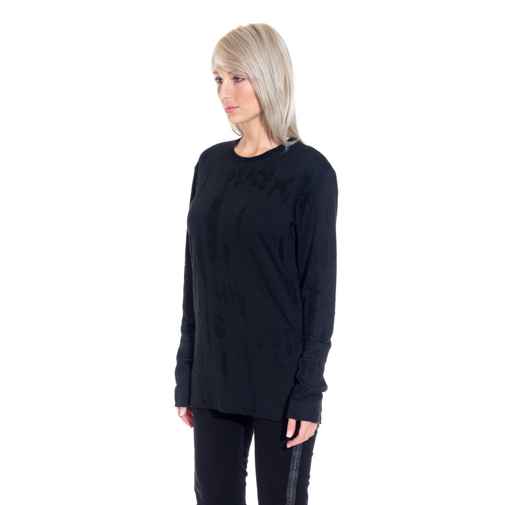 Roar Guns Peace Burnout Long Sleeve Tee Black - 4