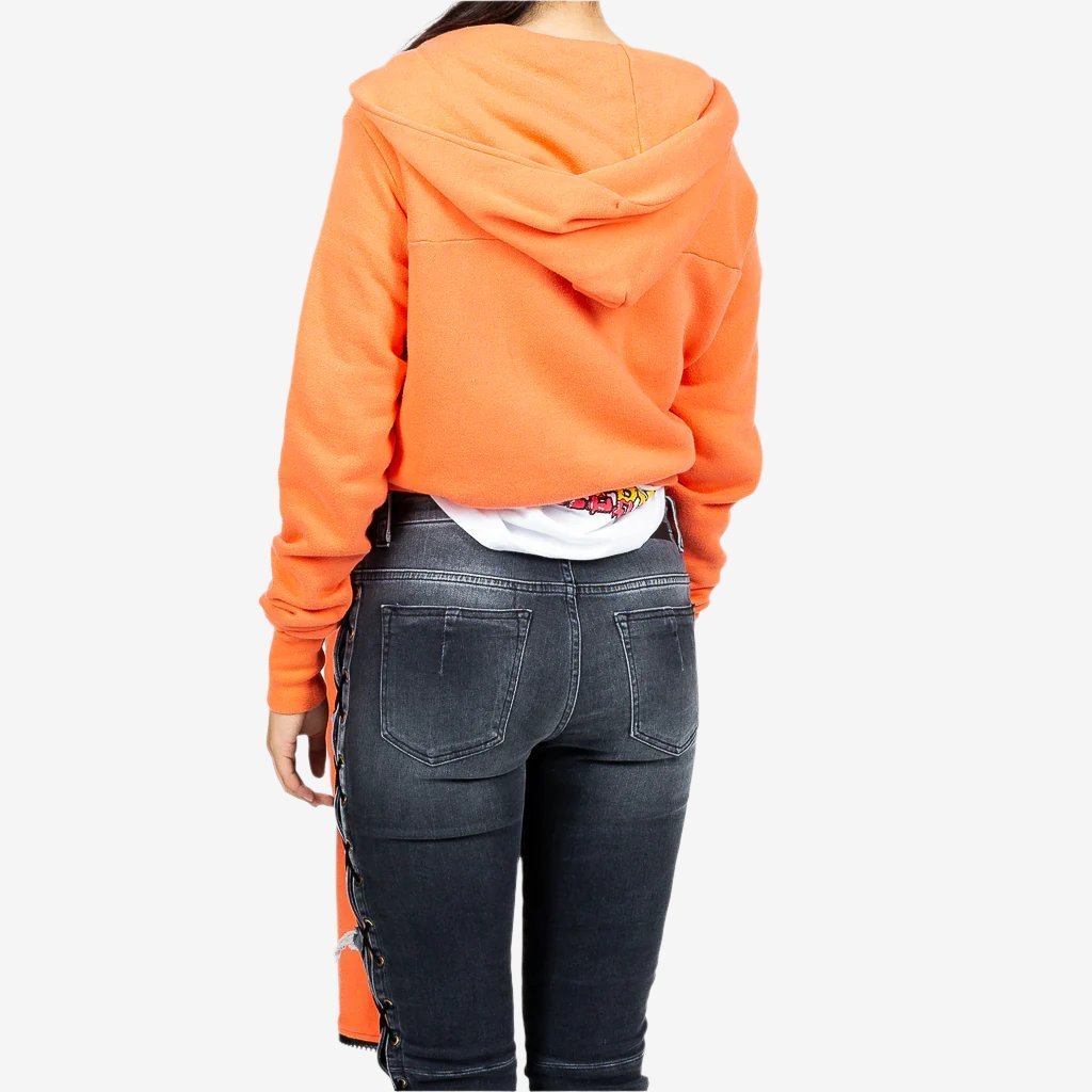 Unravel Womens Drape Hooded Cape Orange - 3